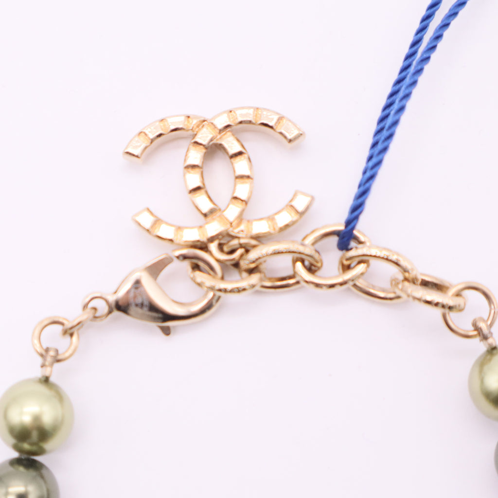 CC Charm Bracelet Metal with Faux Pearls, Beads and Crystals Twins