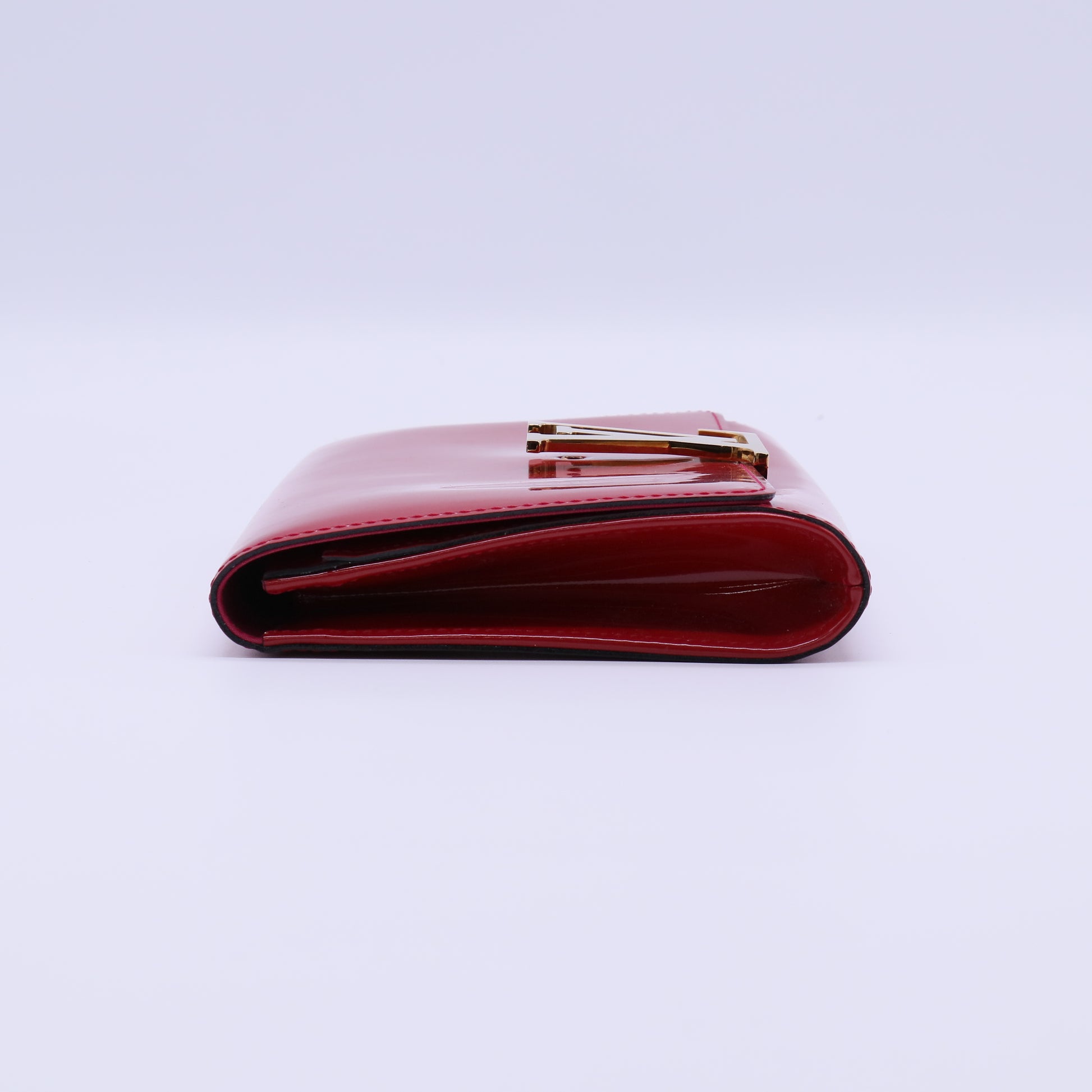 Louis Vuitton Red Vernis Leather Louise Clutch Bag twins B22115