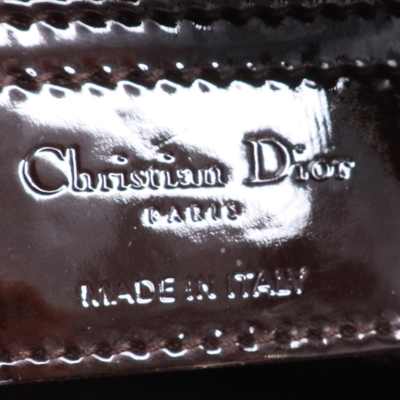 Lady Dior patent leather handbag