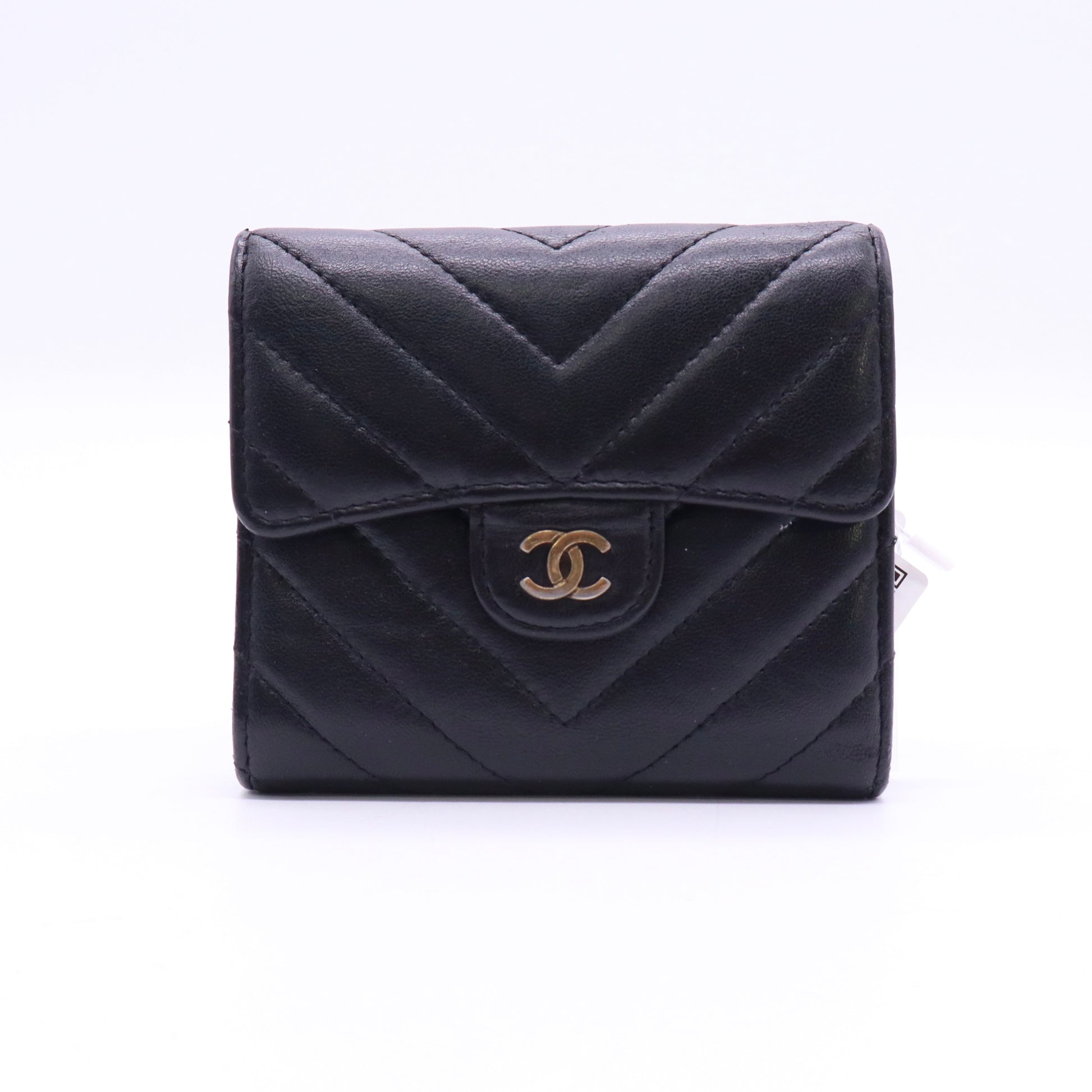 Chanel CC Compact Classic Flap Wallet Chevron Lambskin twins LDJ3552