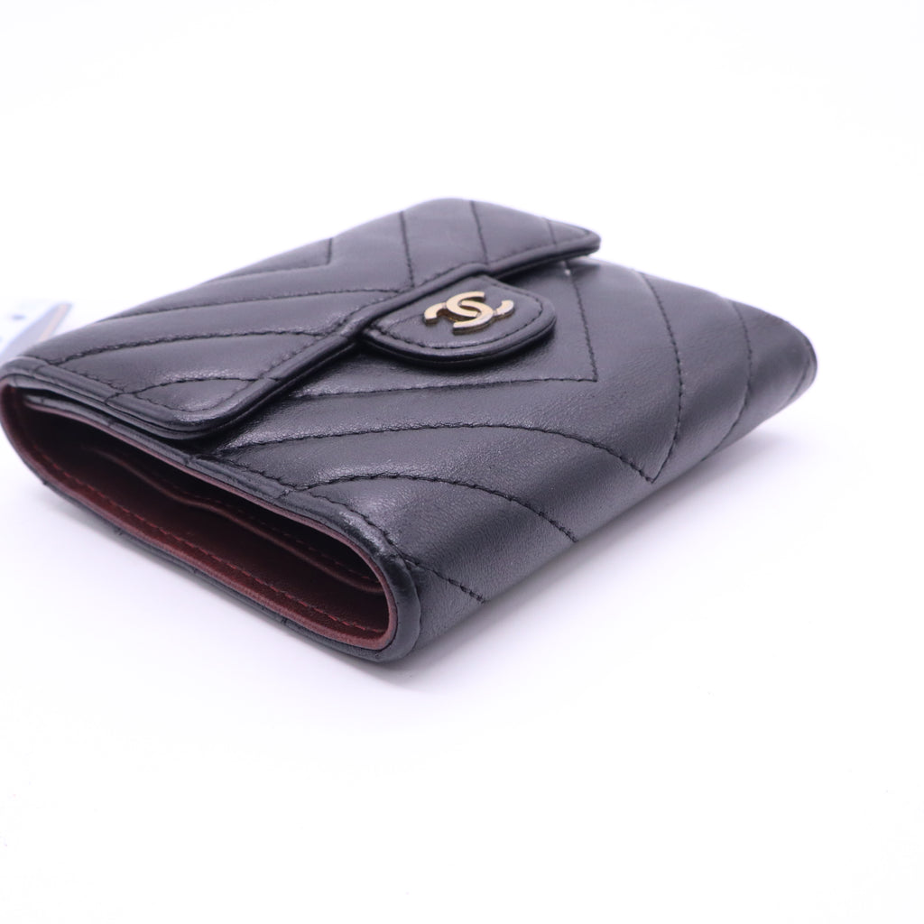Chanel CC Compact Classic Flap Wallet Chevron Lambskin twins LDJ3552