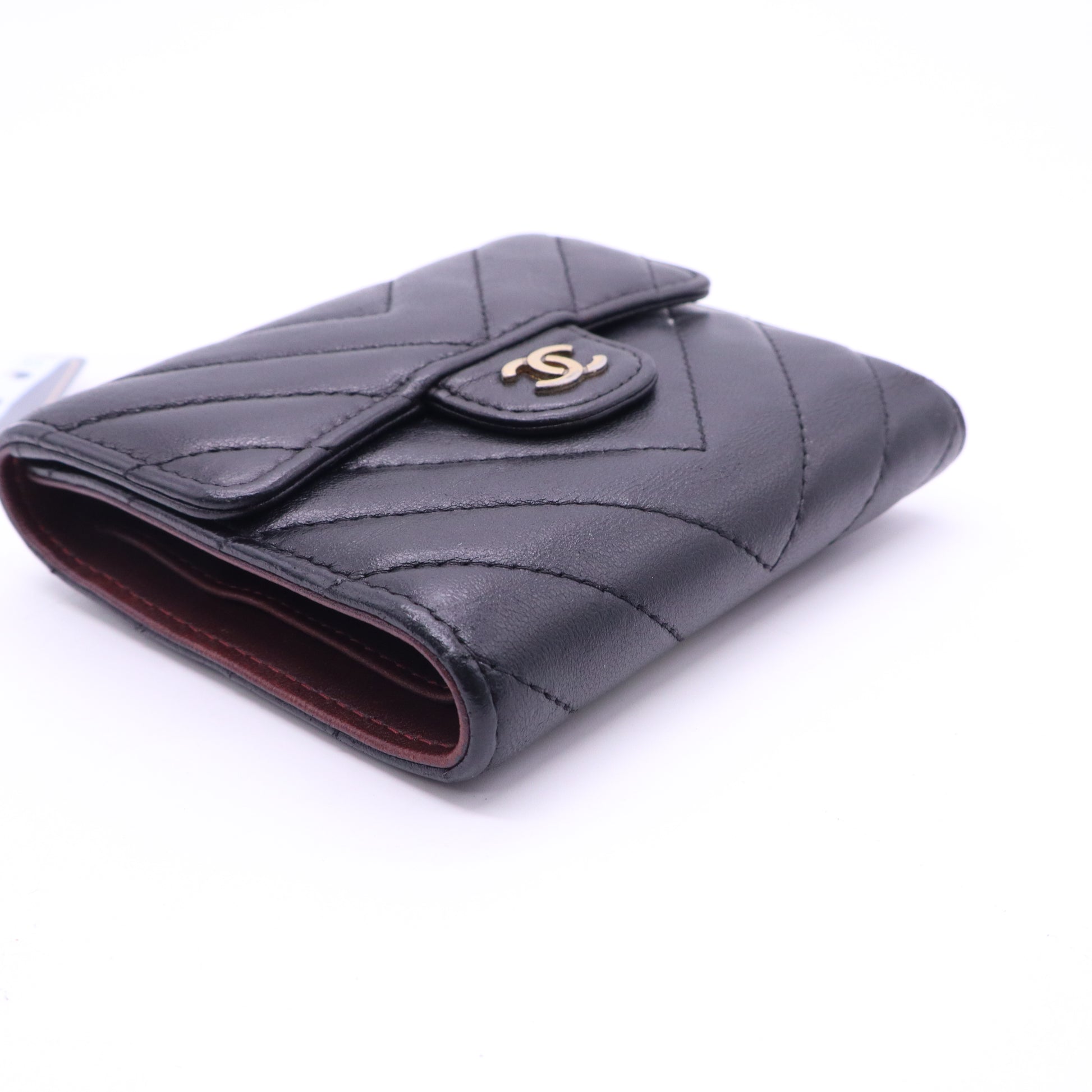 Chanel CC Compact Classic Flap Wallet Chevron Lambskin twins LDJ3552
