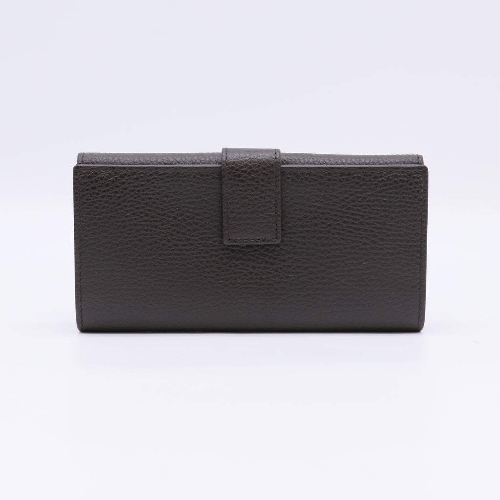 Gucci Grained Leather W-Hook Continental Long Wallet W22547