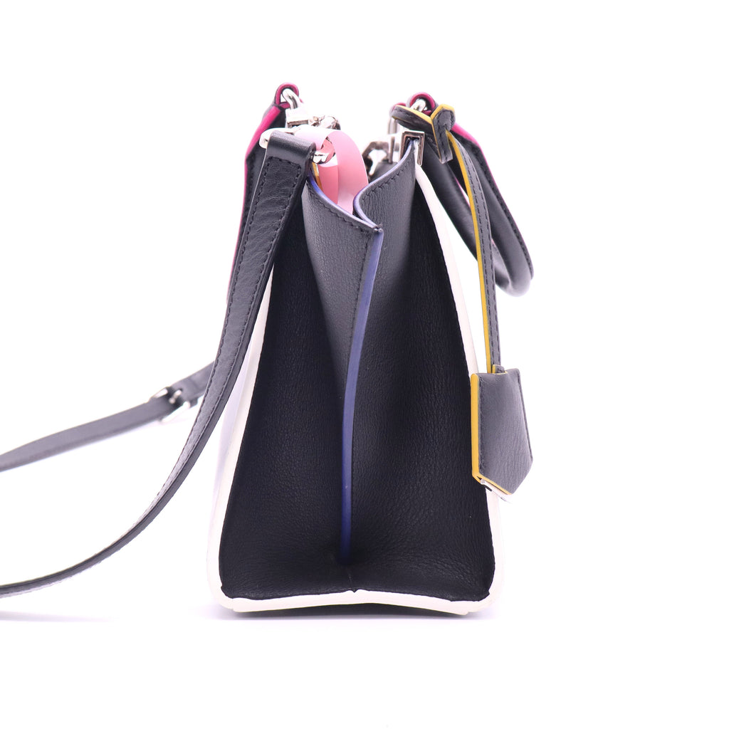 Black/White Leather 3Jours Tote Bag twins