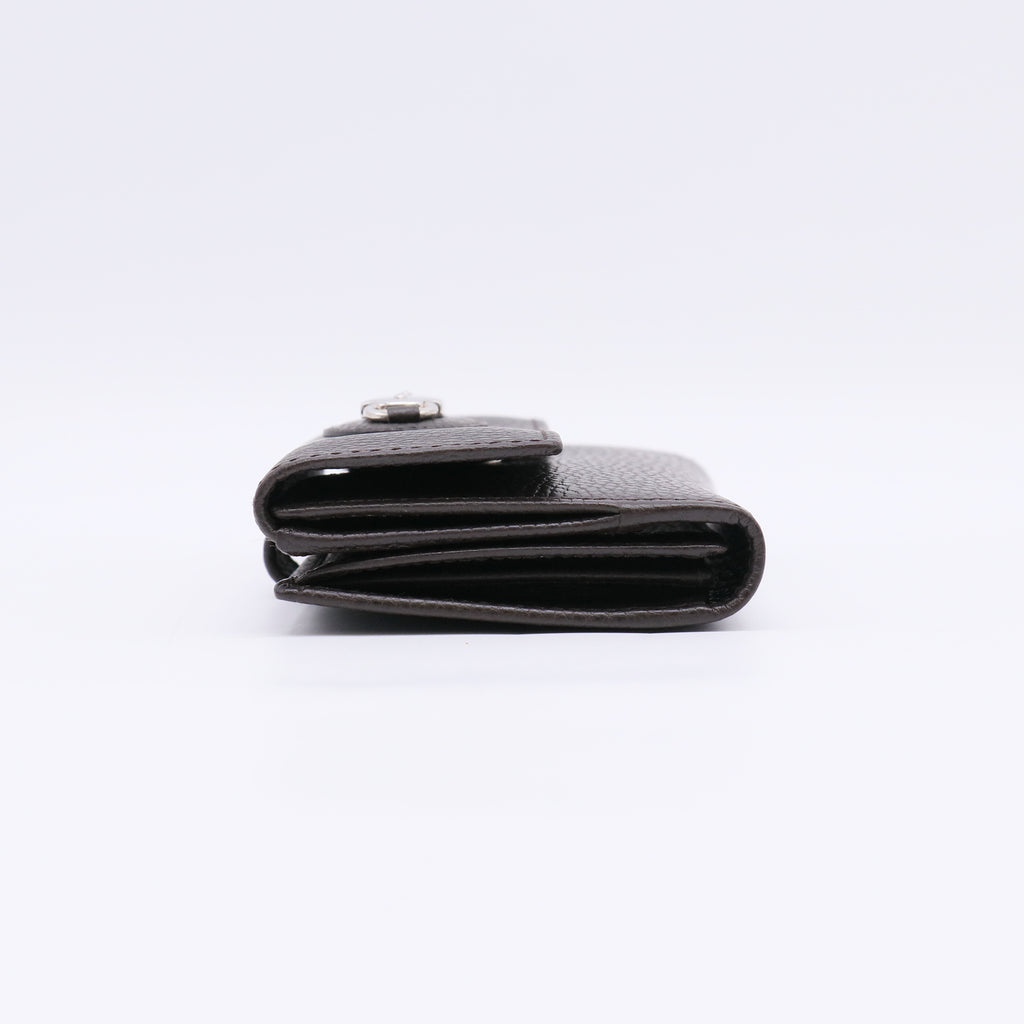 Gucci Grained Leather W-Hook Continental Long Wallet W22547