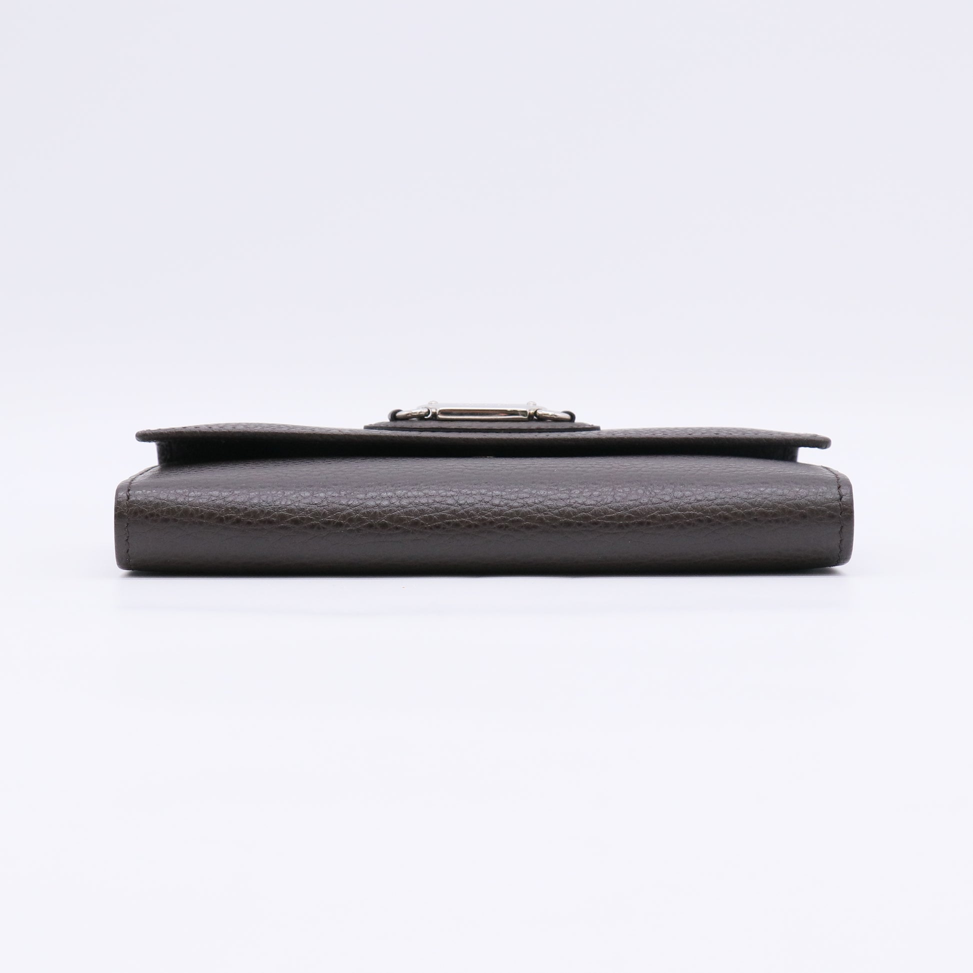 Gucci Grained Leather W-Hook Continental Long Wallet W22547