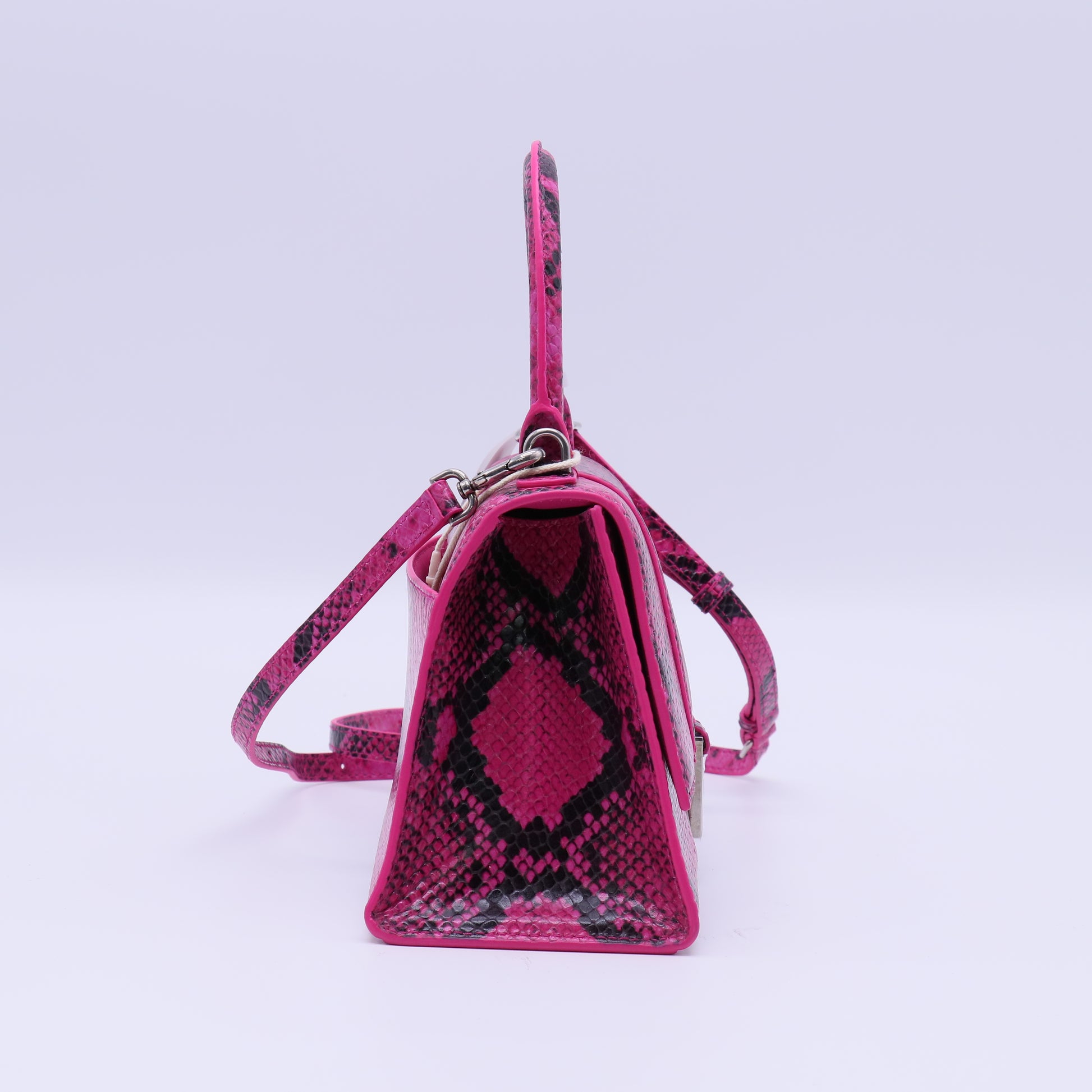 Balenciaga Hourglass Top Handle Bag Python Embossed Leather twins