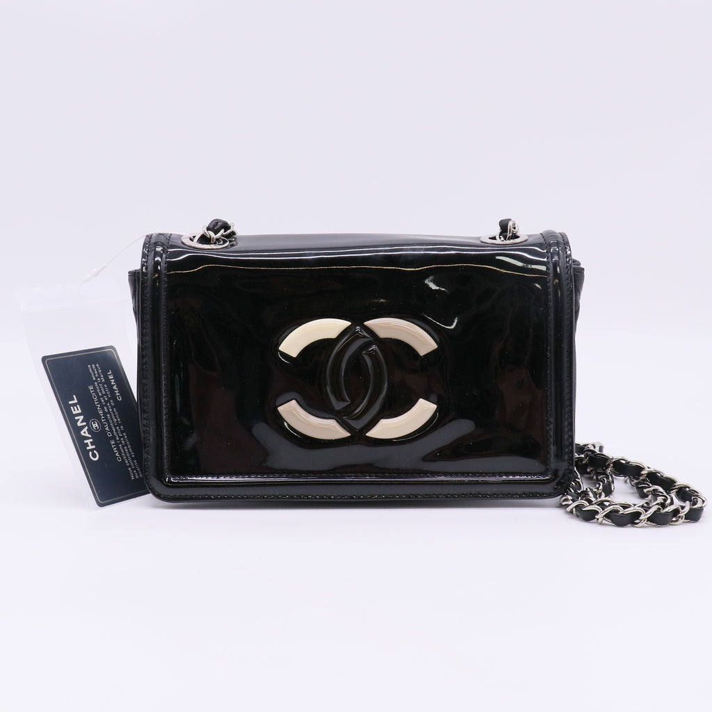 Chanel Patent Lipstick Wallet On Chain Black twins LDZ870