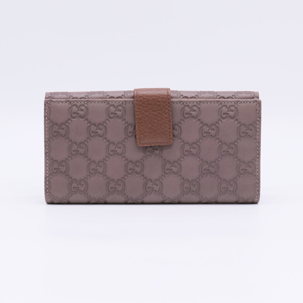 Purple Guccissima Leather Flap Continental Wallet W22553