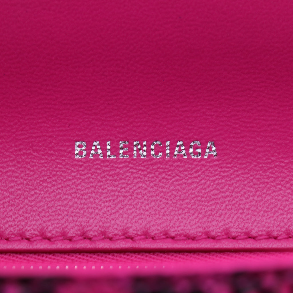 Balenciaga Hourglass Top Handle Bag Python Embossed Leather twins