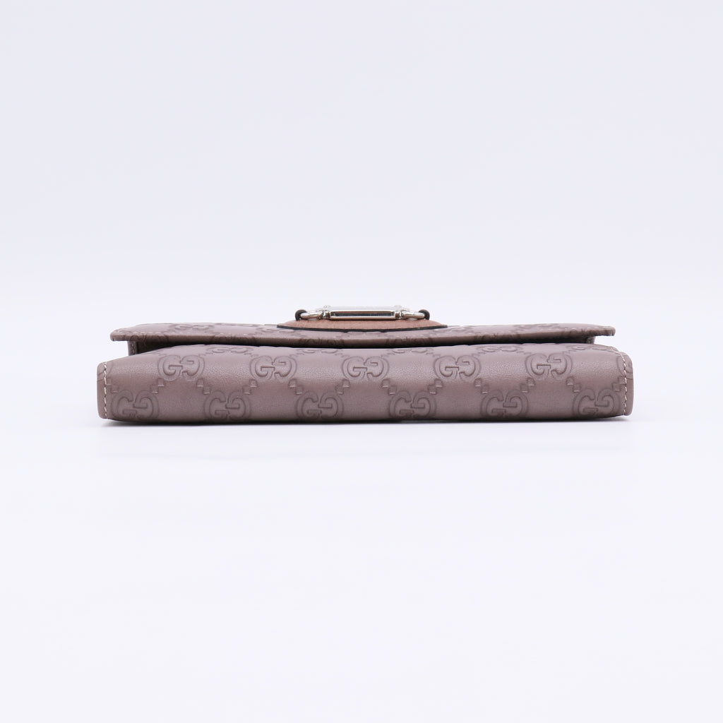 Purple Guccissima Leather Flap Continental Wallet W22553