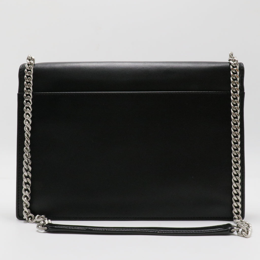 Black Quilted Lambskin Studded Monogram Gaby Shoulder Bag