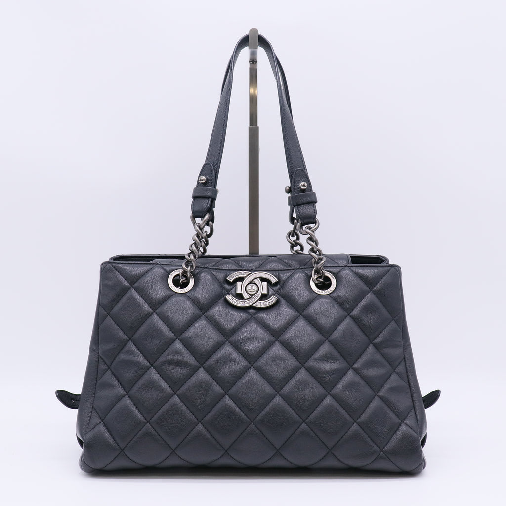 Chanel Metallic Goatskin Quilted Large City Rock Shopping Bag twins LDZ351