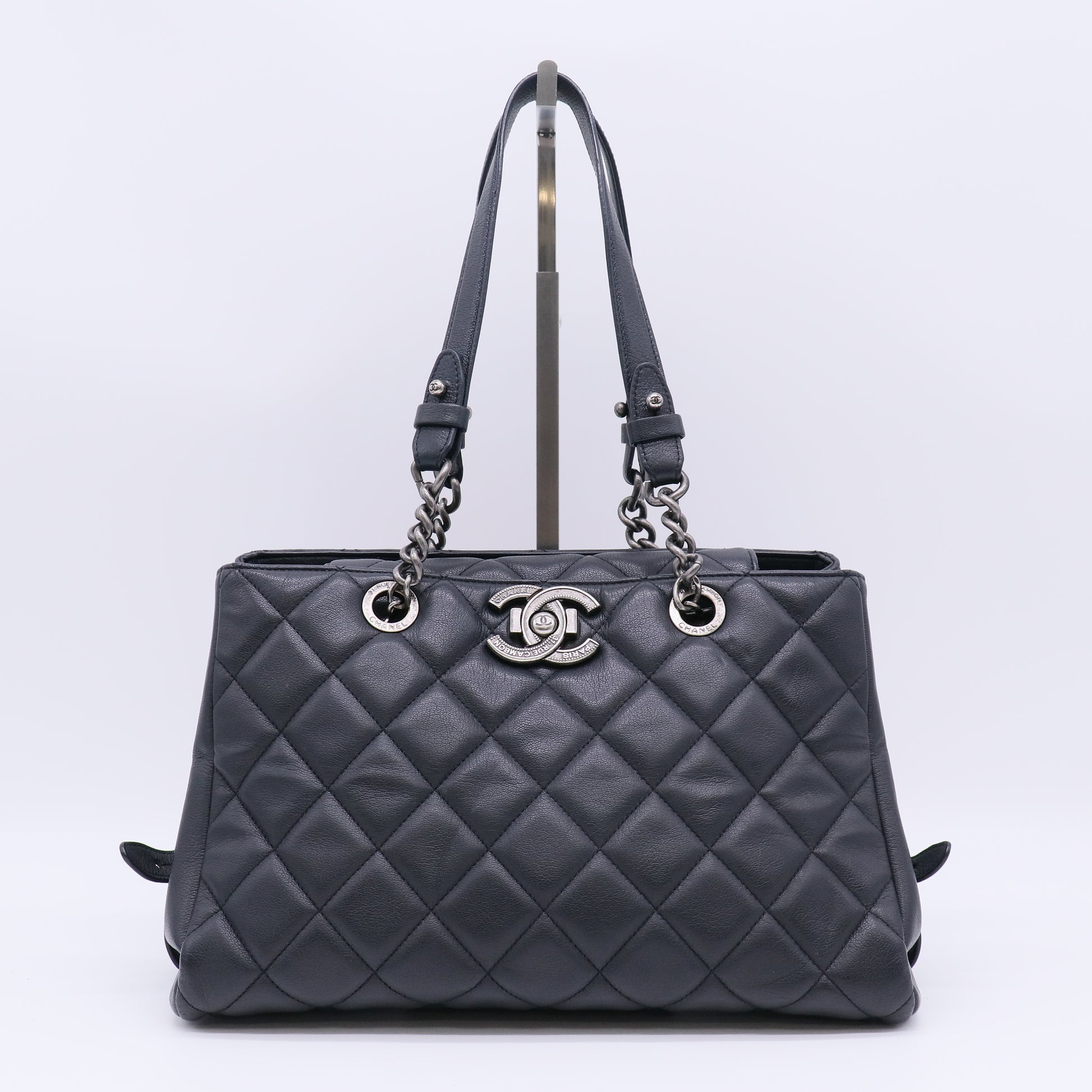 Chanel Metallic Goatskin Quilted Large City Rock Shopping Bag twins LDZ351