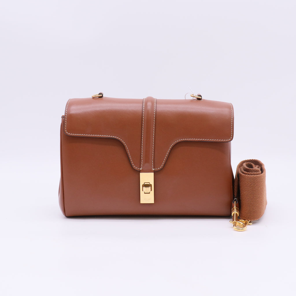 Celine Smooth Calfskin Teen 16 Crossbody Bag Soft Tan twins LDZ873