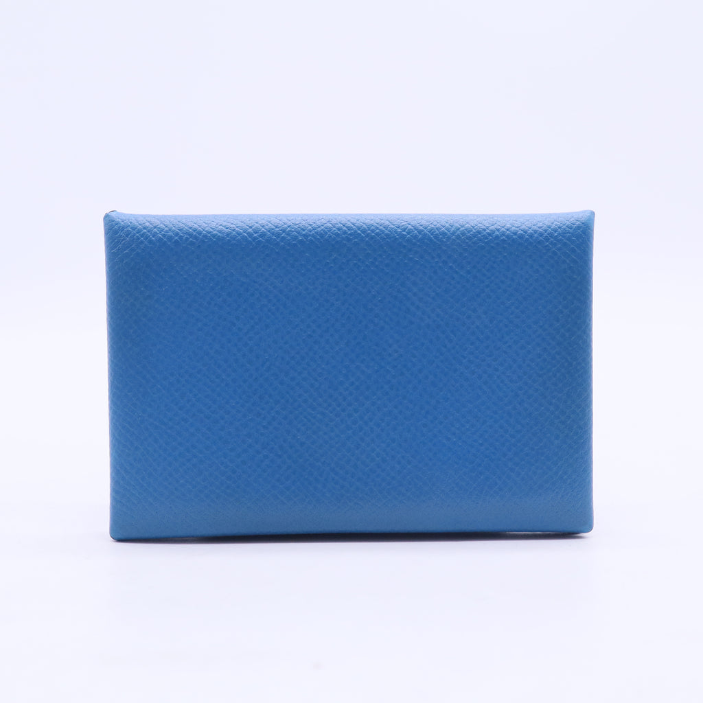 Hermès Hermes Calvi Duo Veau Epsom Coin Case Blue W20273