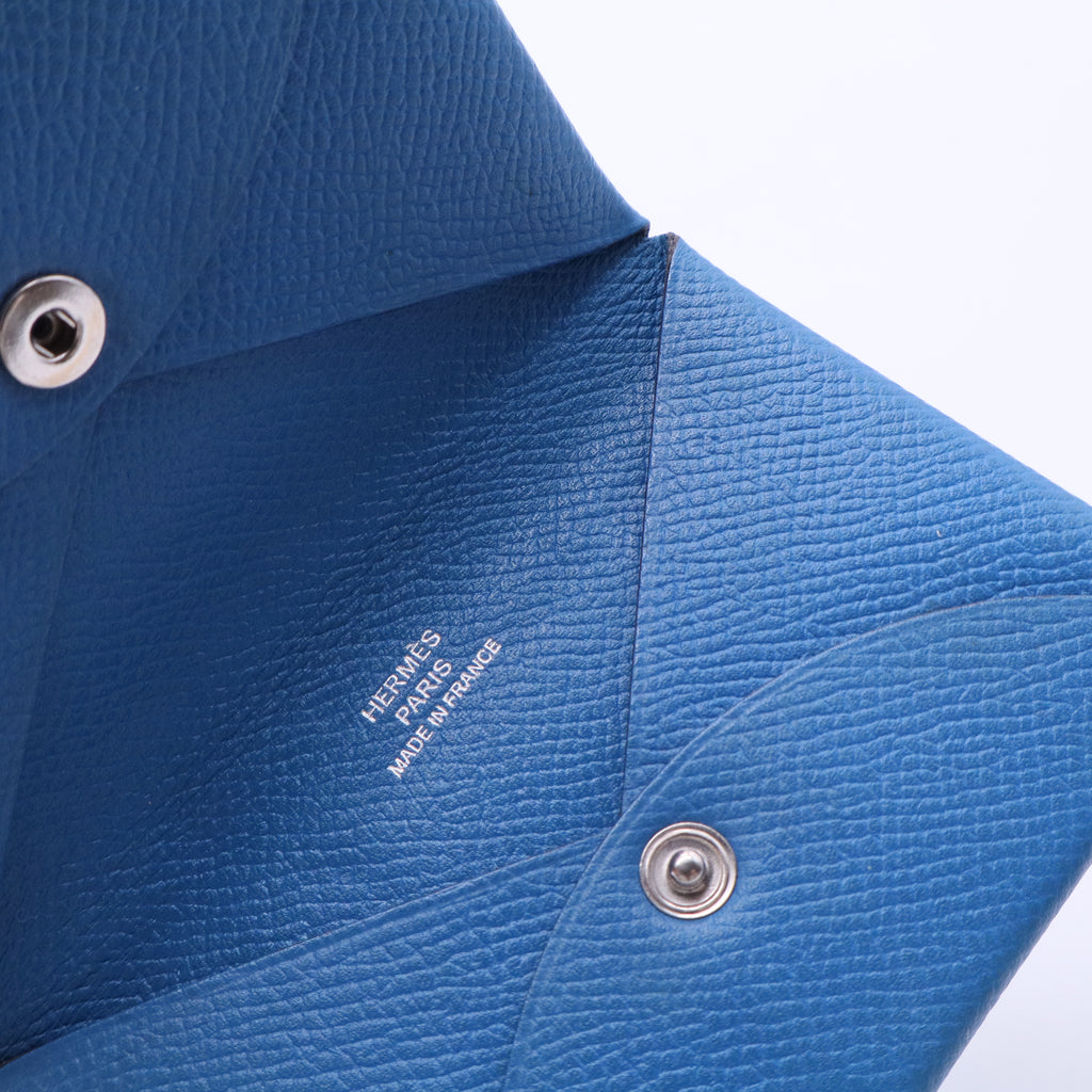 Hermès Hermes Calvi Duo Veau Epsom Coin Case Blue W20273