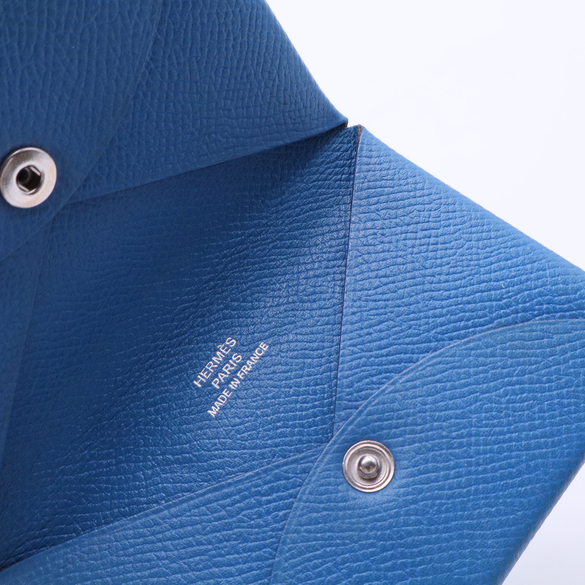 Hermès Hermes Calvi Duo Veau Epsom Coin Case Blue W20273