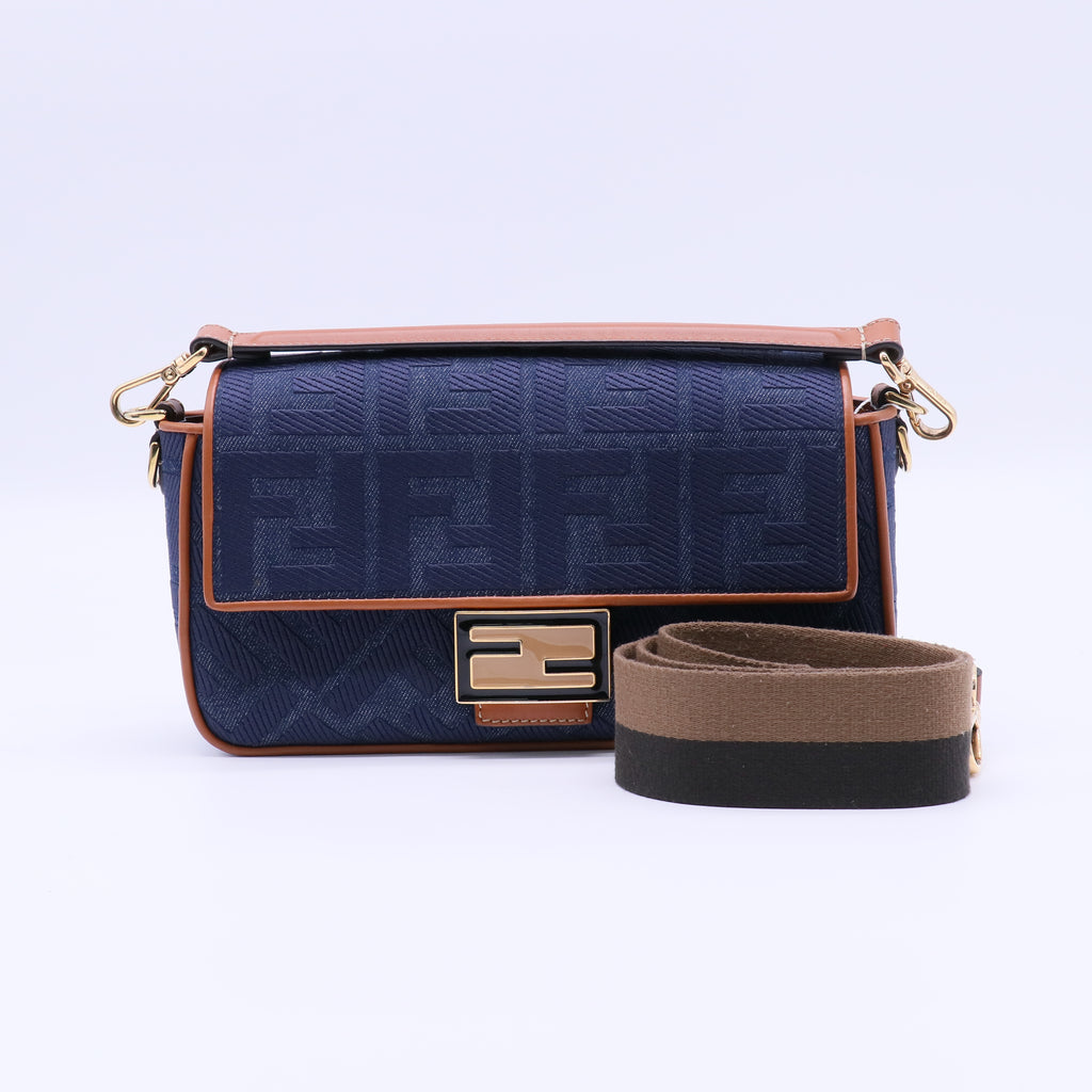 Fendi Baguette NM Bag Zucca Embroidered Canvas Medium twins B22067