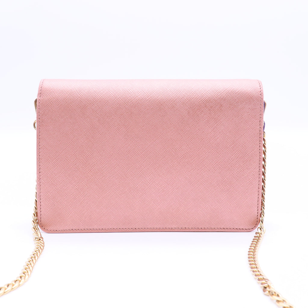 Saffiano Pink Leather Shoulder BagTwins LDJ2842