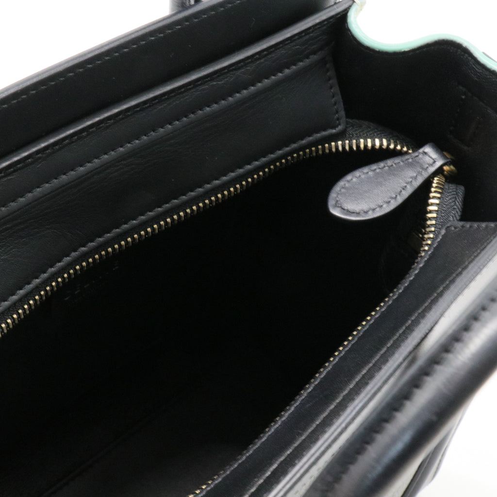 Tricolor Luggage Bag Leather Nano