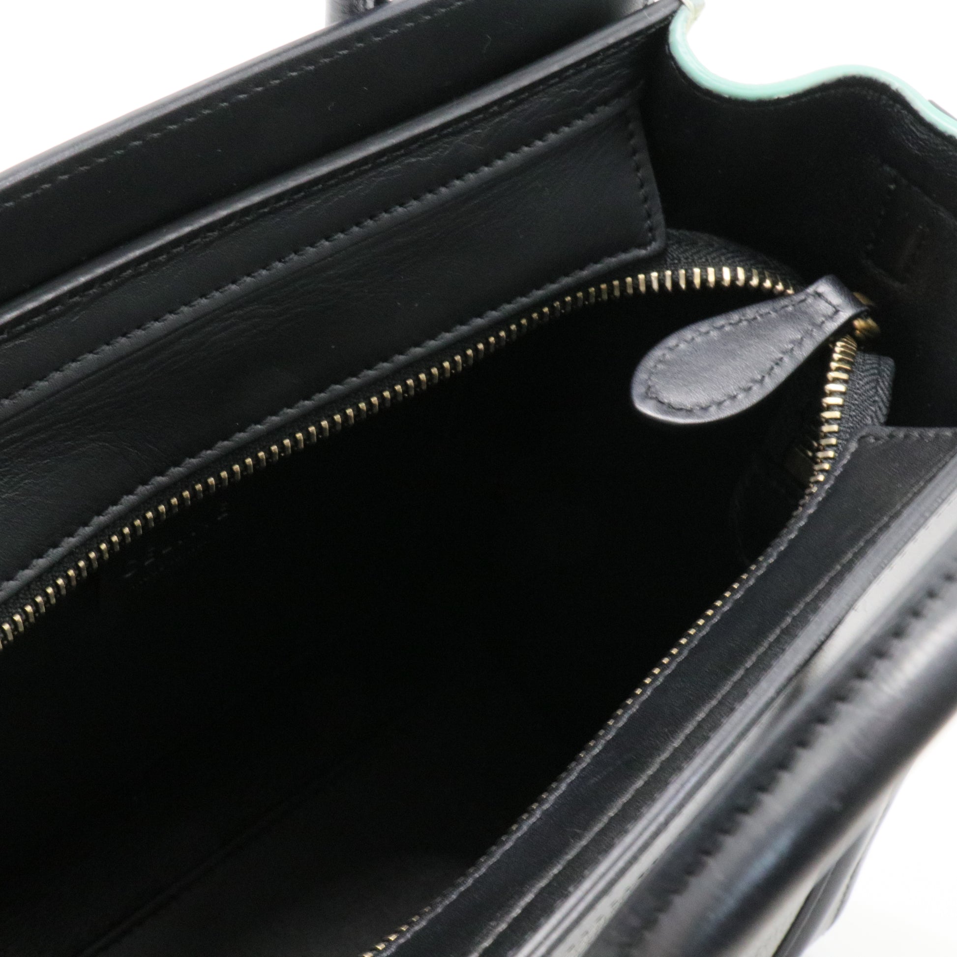 Tricolor Luggage Bag Leather Nano