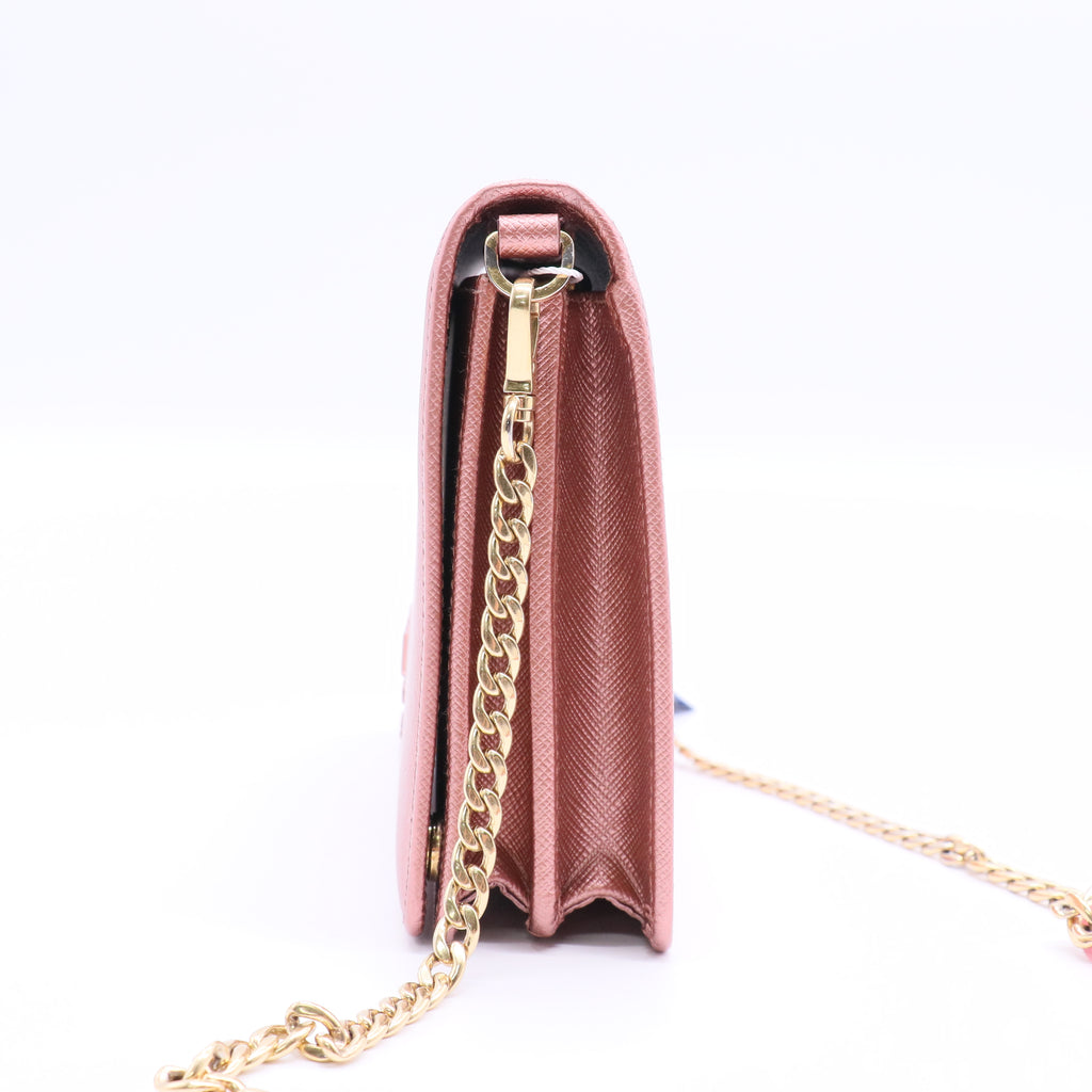 Saffiano Pink Leather Shoulder BagTwins LDJ2842