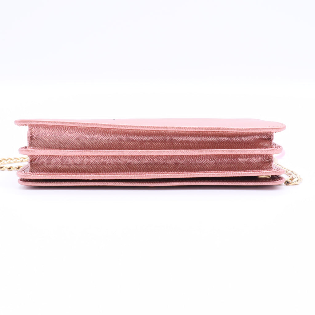 Saffiano Pink Leather Shoulder BagTwins LDJ2842