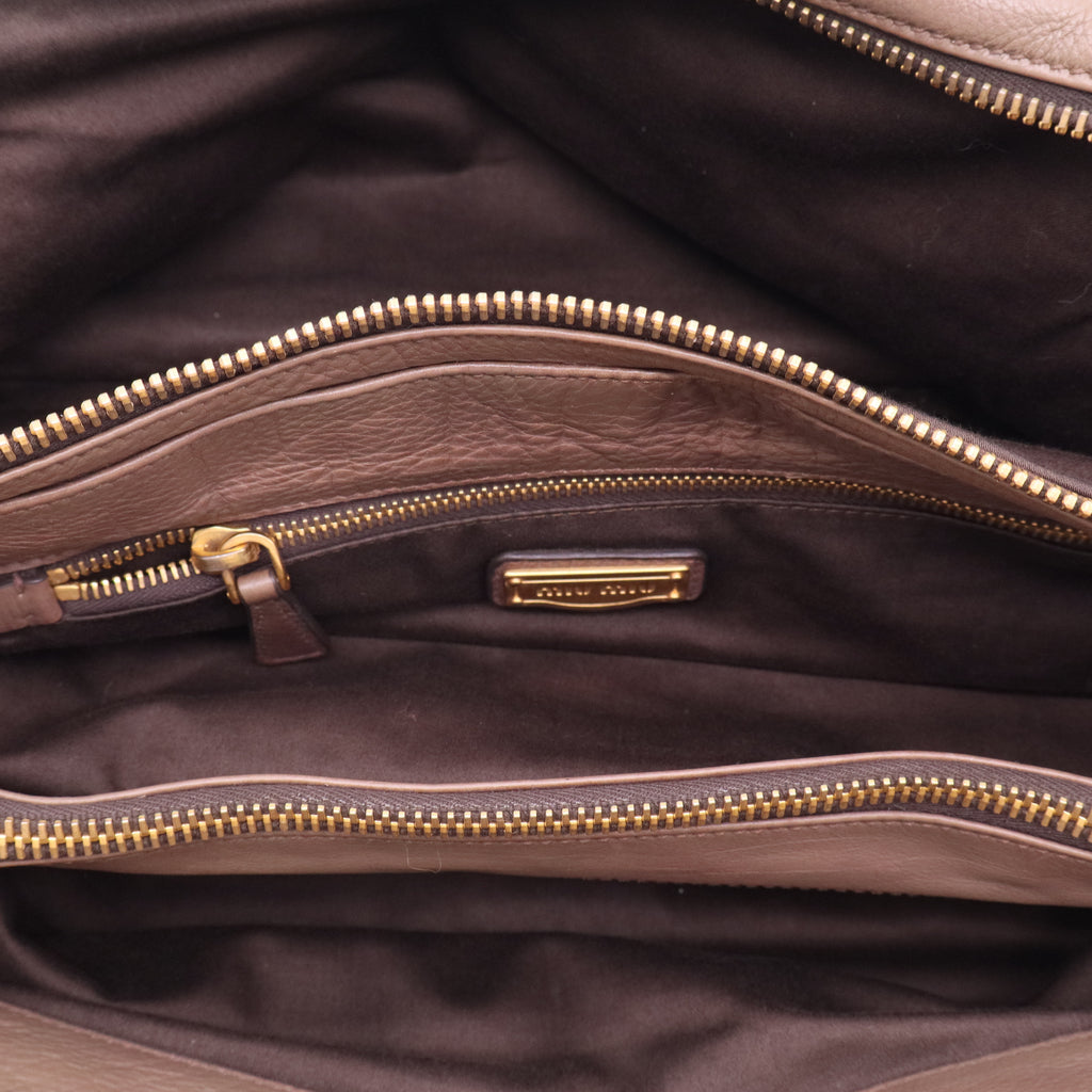 Double Zip Nude Shoulder Bag twins