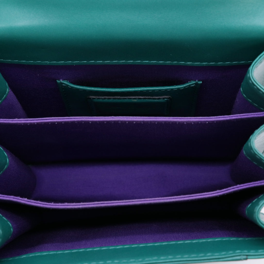 Bulgari Calfskin Serpenti Forever Top Handle Emerald Green twins LDZ353