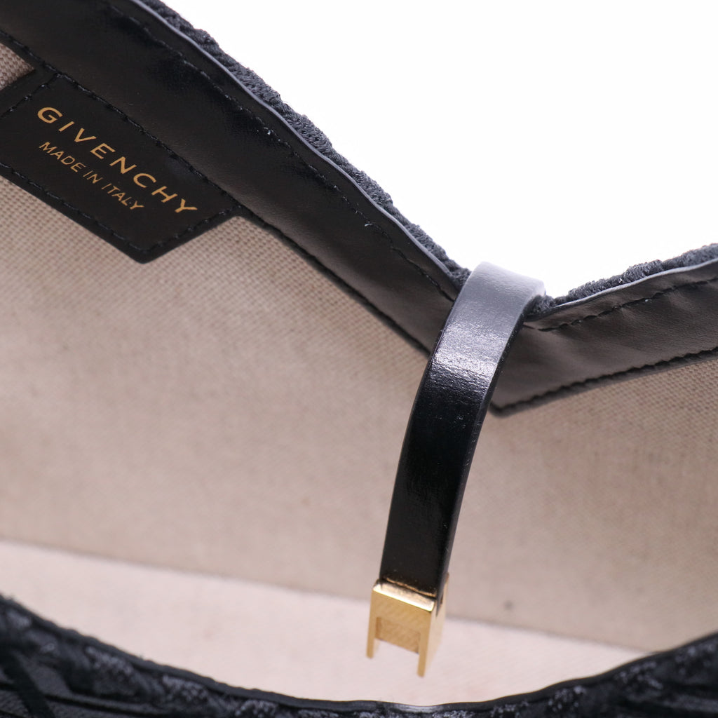 GHW Cut Out Bag Shoulder Bag Calfskin Leather/Fabric Black Twins LDJ2843