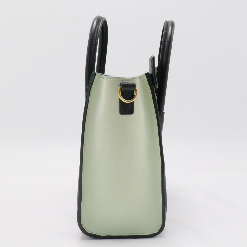 Tricolor Luggage Bag Leather Nano