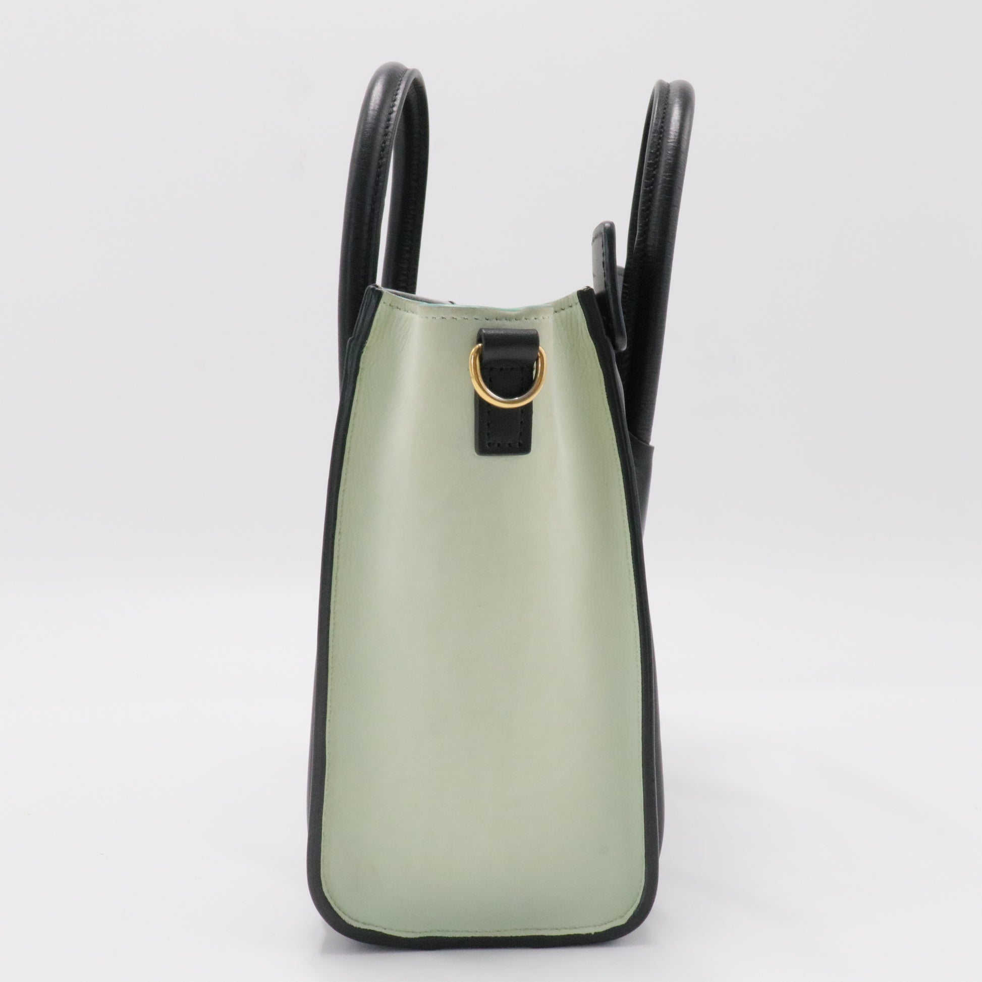 Tricolor Luggage Bag Leather Nano