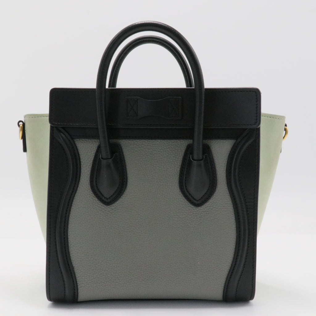 Tricolor Luggage Bag Leather Nano