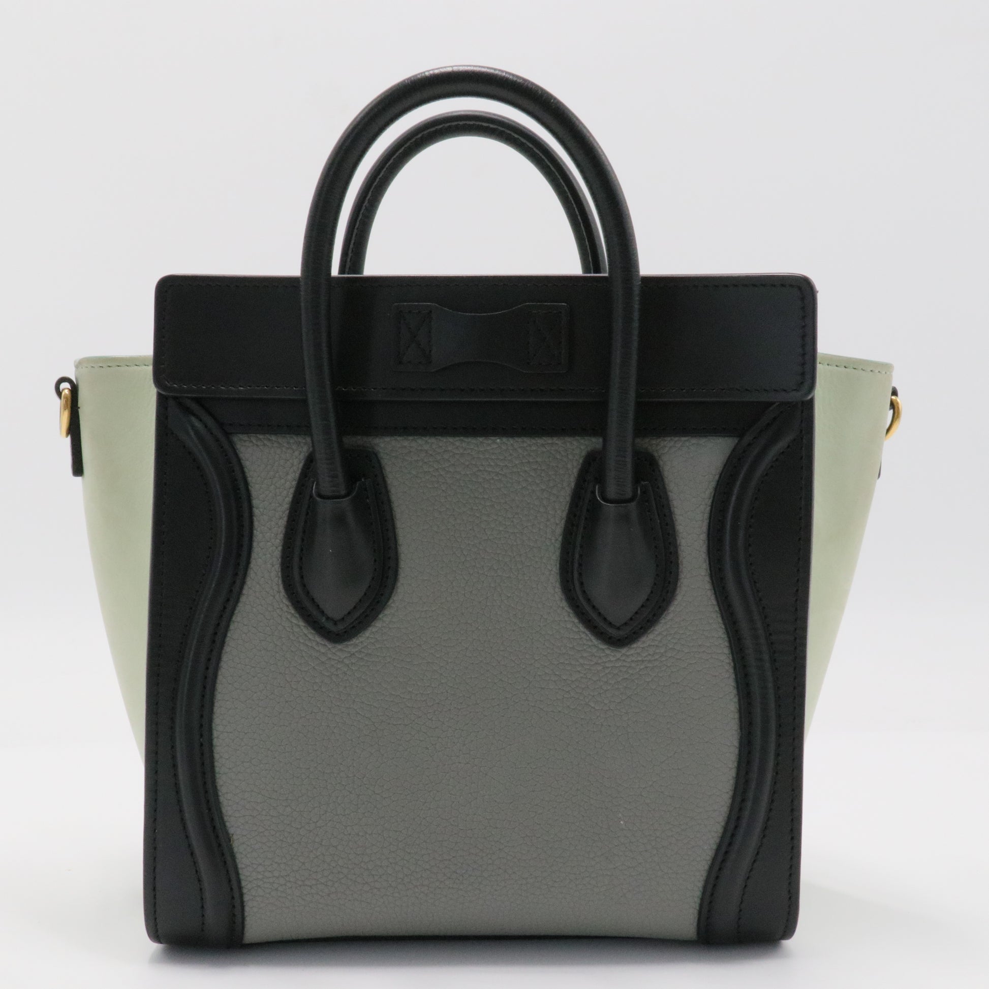 Tricolor Luggage Bag Leather Nano