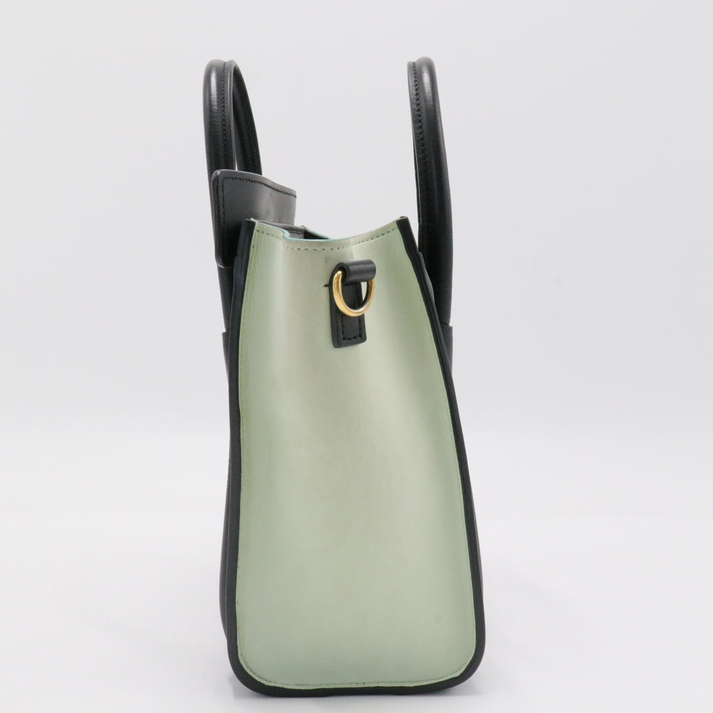 Tricolor Luggage Bag Leather Nano