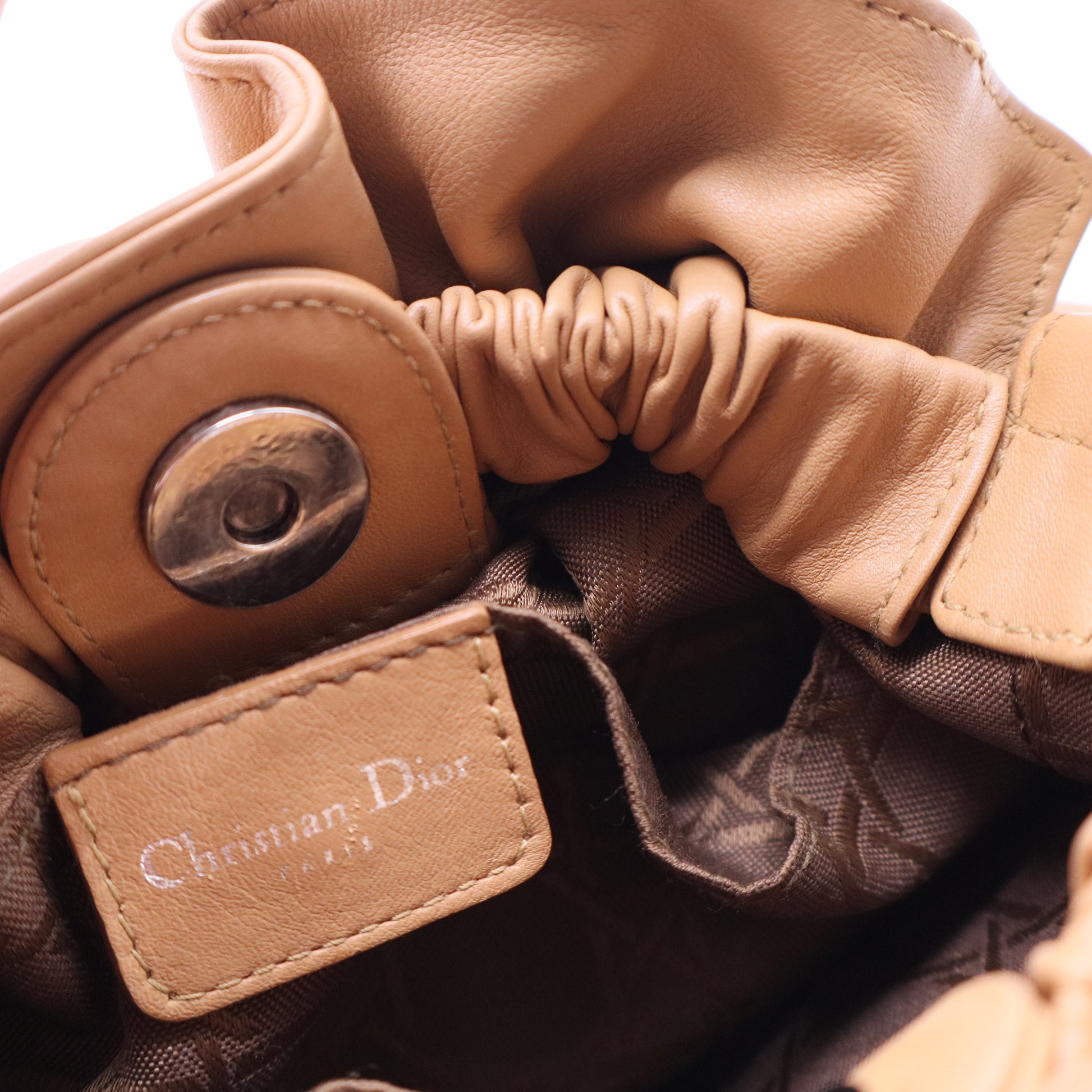 Vintage Tan Leather Maris Pearl Mini Tote B20239