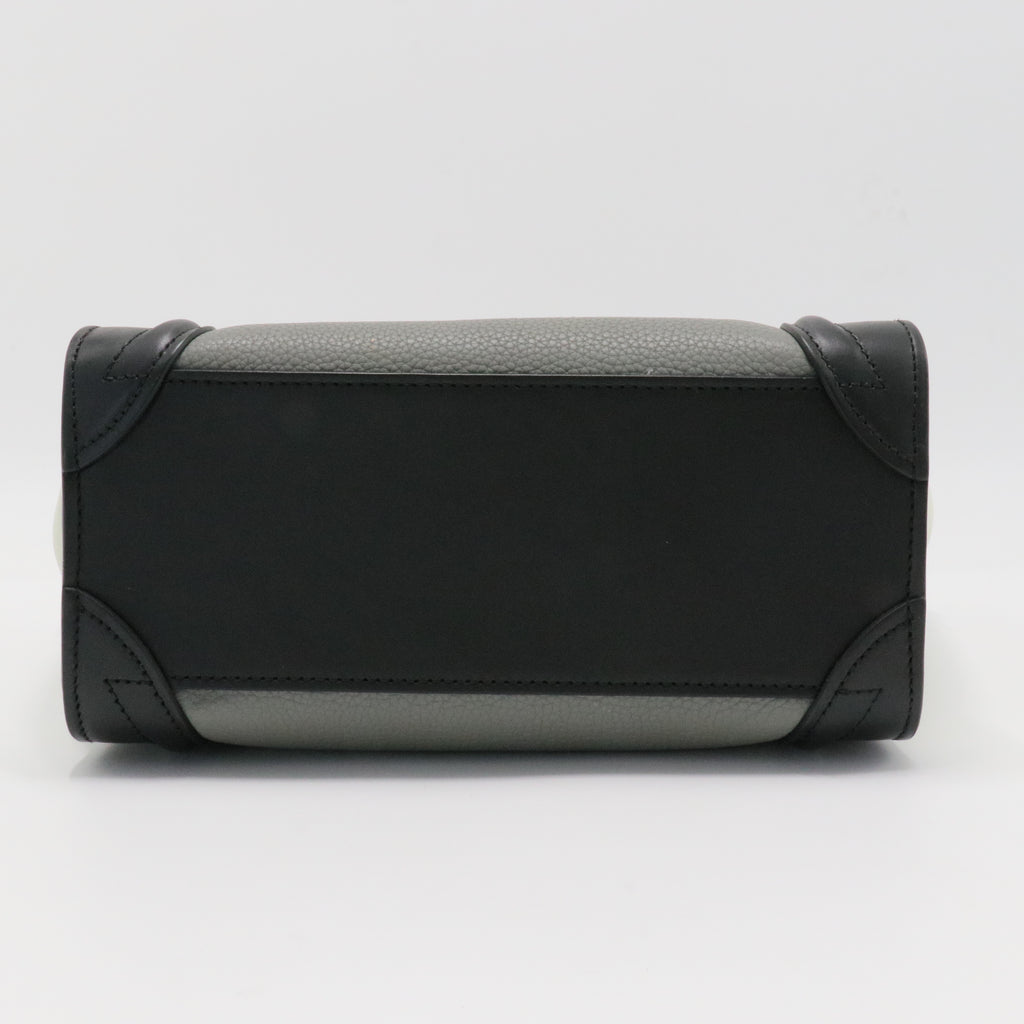 Tricolor Luggage Bag Leather Nano