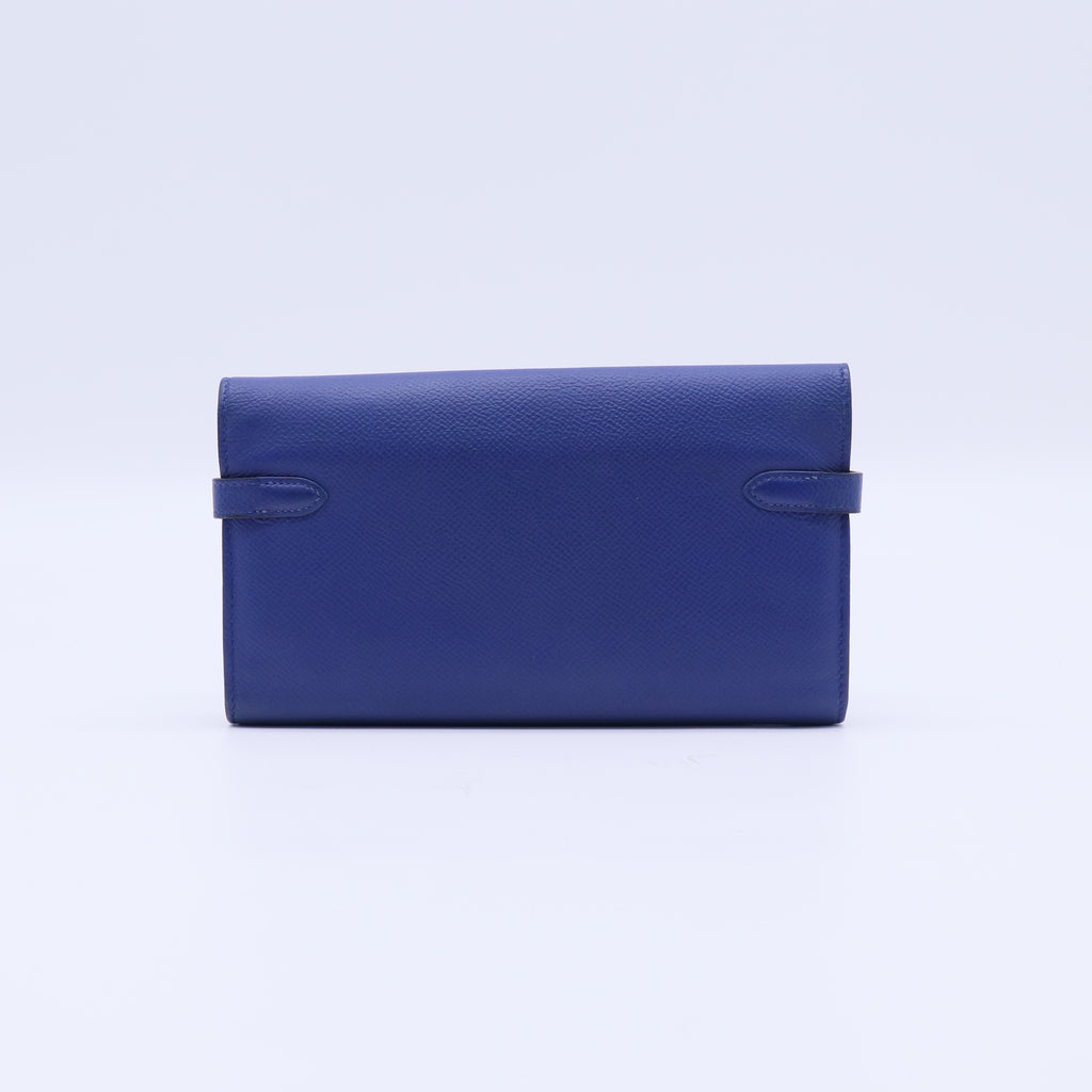 Hermes Epsom Kelly Longue Wallet Bleu Electrique Cobalt twins W20920