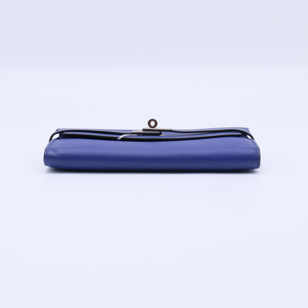 Hermes Epsom Kelly Longue Wallet Bleu Electrique Cobalt twins W20920