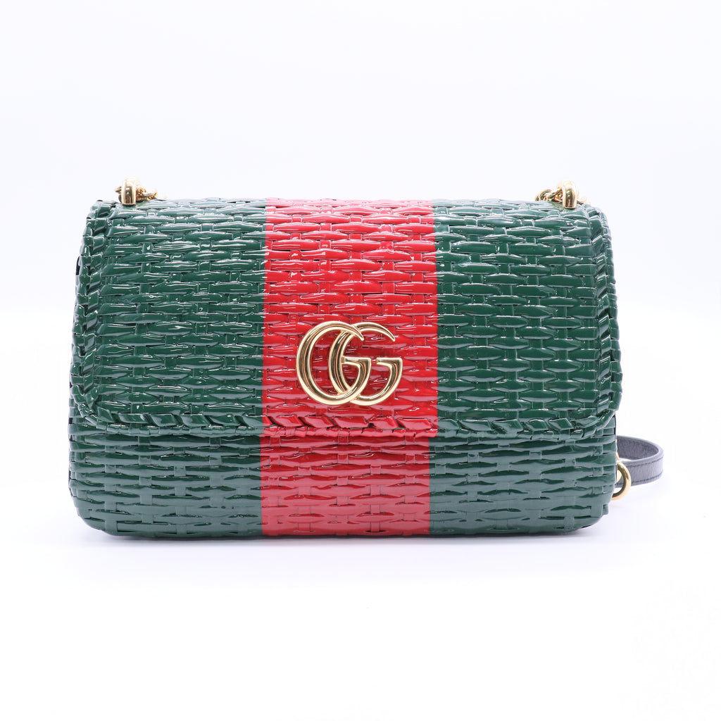 Small Glazed Wicker Cestino Shoulder Bag Twins LDJ2844
