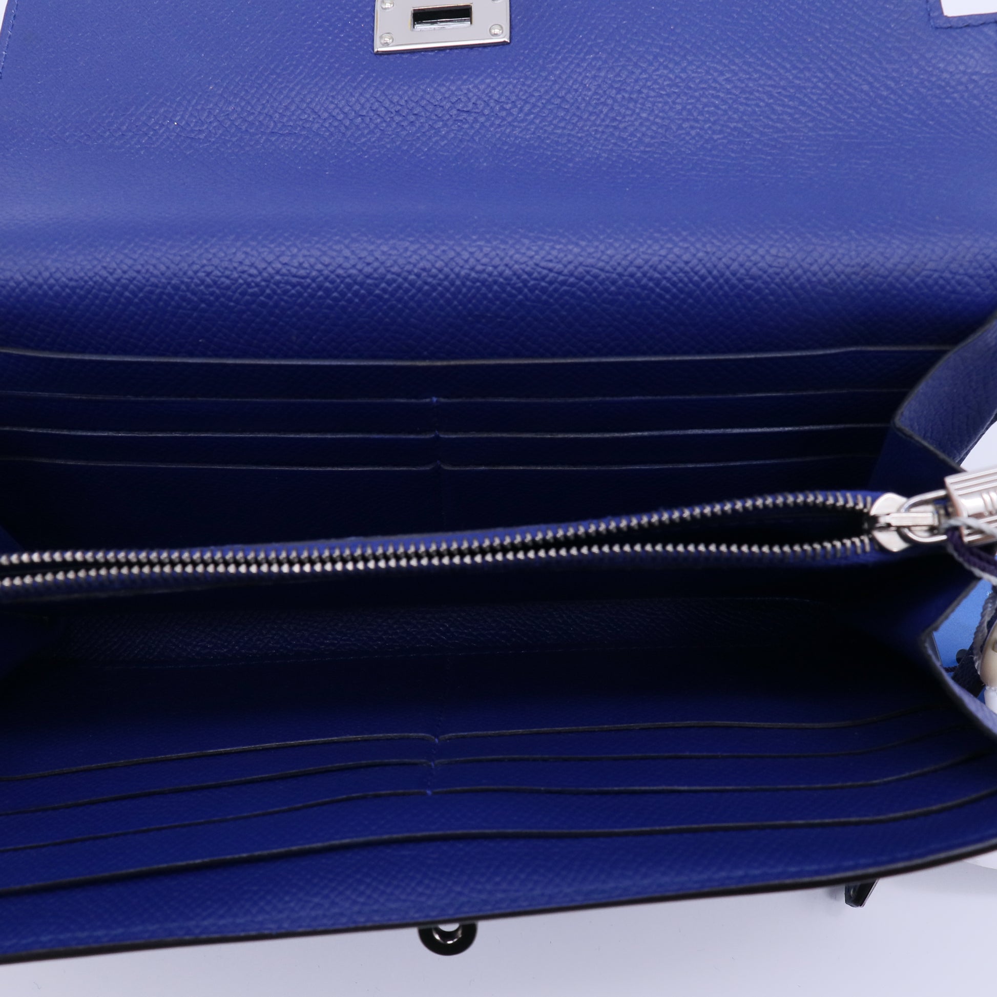 Hermes Epsom Kelly Longue Wallet Bleu Electrique Cobalt twins W20920