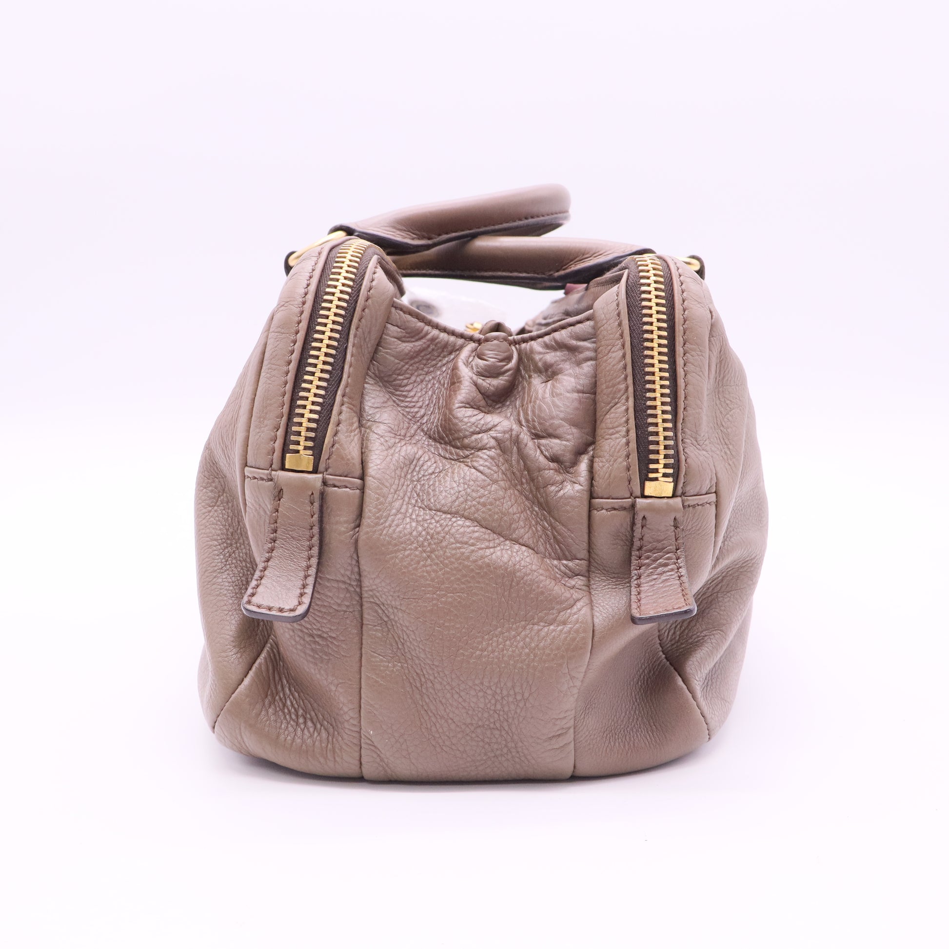 Double Zip Nude Shoulder Bag twins
