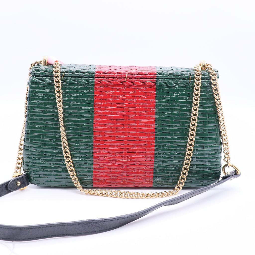 Small Glazed Wicker Cestino Shoulder Bag Twins LDJ2844