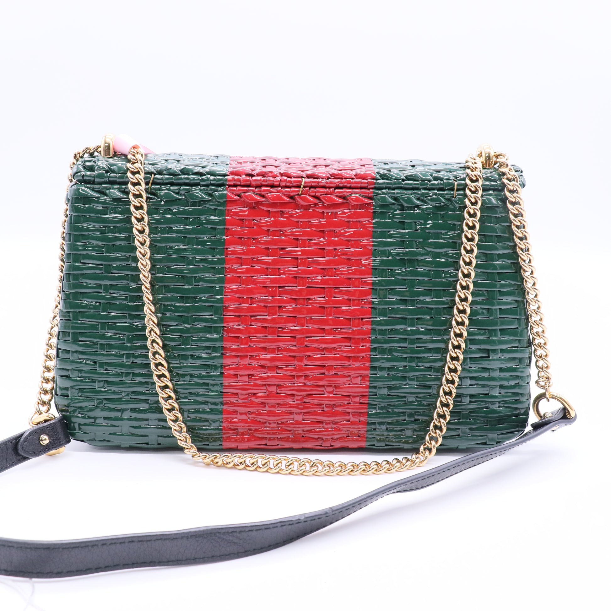Small Glazed Wicker Cestino Shoulder Bag Twins LDJ2844