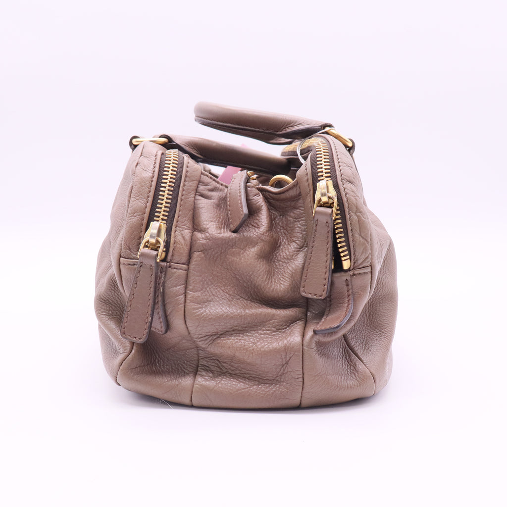 Double Zip Nude Shoulder Bag twins