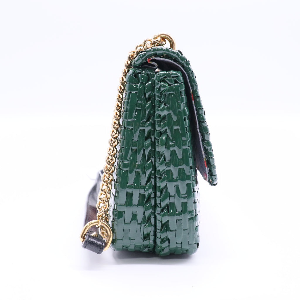 Small Glazed Wicker Cestino Shoulder Bag Twins LDJ2844