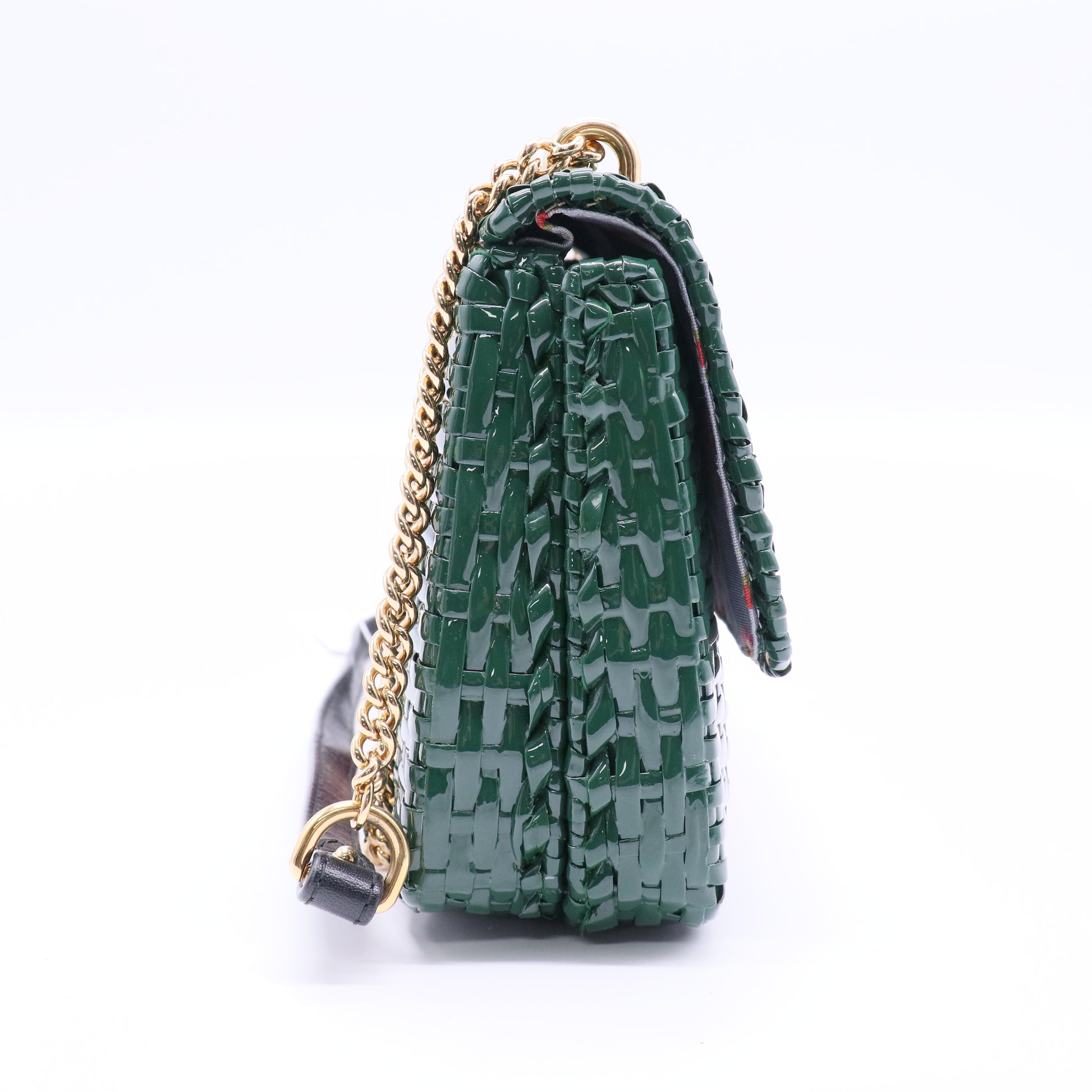 Small Glazed Wicker Cestino Shoulder Bag Twins LDJ2844
