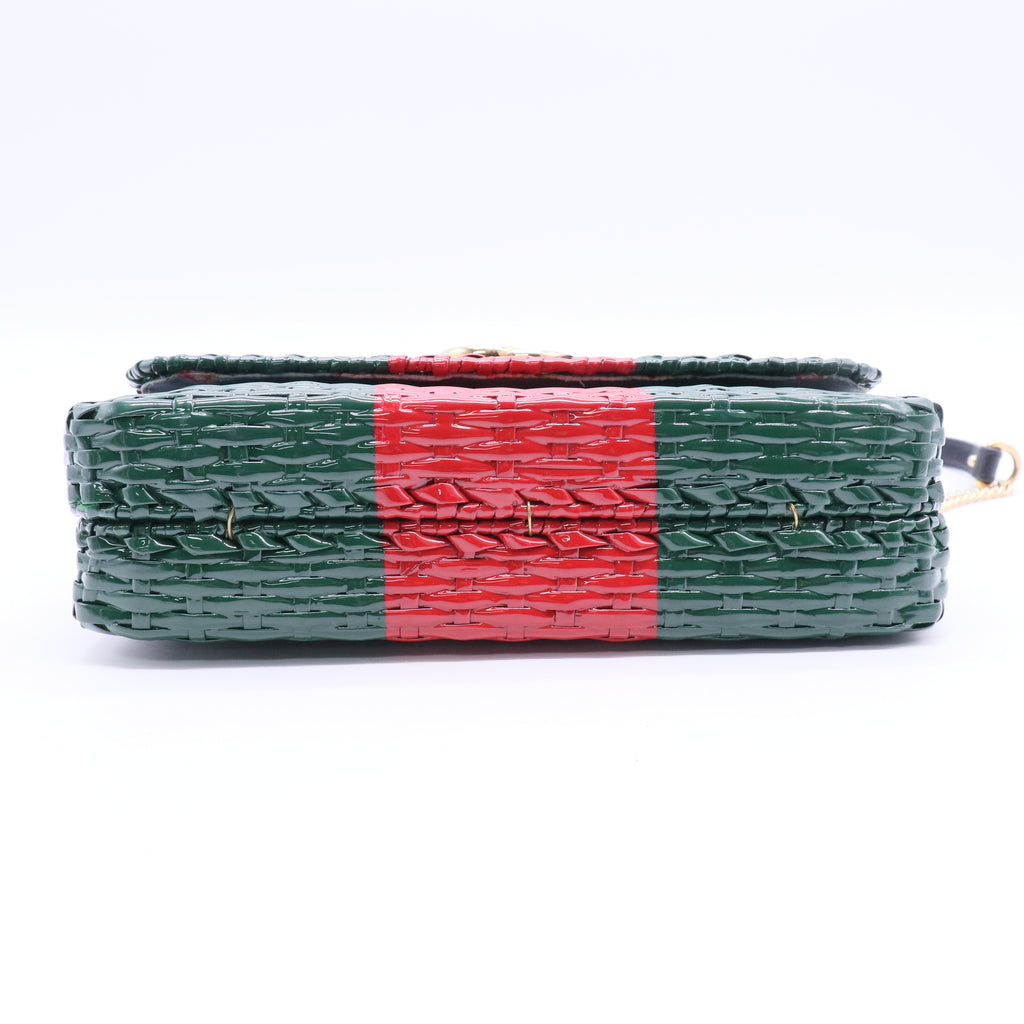 Small Glazed Wicker Cestino Shoulder Bag Twins LDJ2844