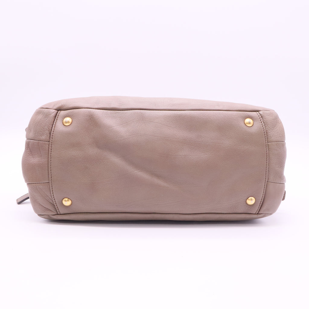 Double Zip Nude Shoulder Bag twins